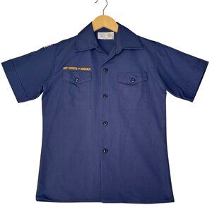 Boy Scouts of America Navy Short Sleeve Official Uniform Shirt Size Youth M